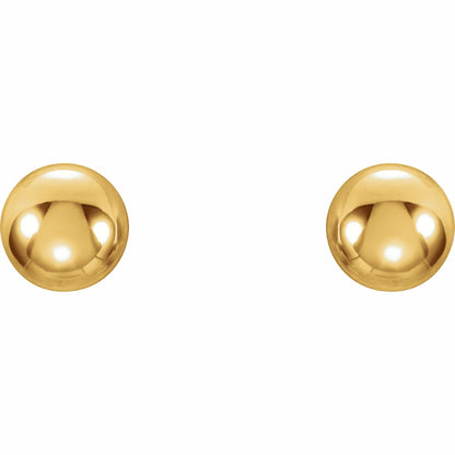 14K Yellow Gold Ball Stud Earrings
