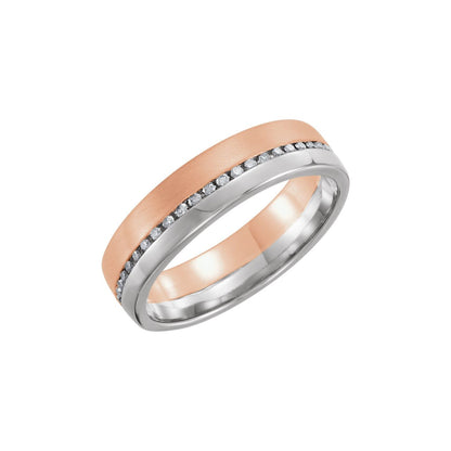 14K Rose & White Gold 1/3 CTW Cognac Natural Diamond Band