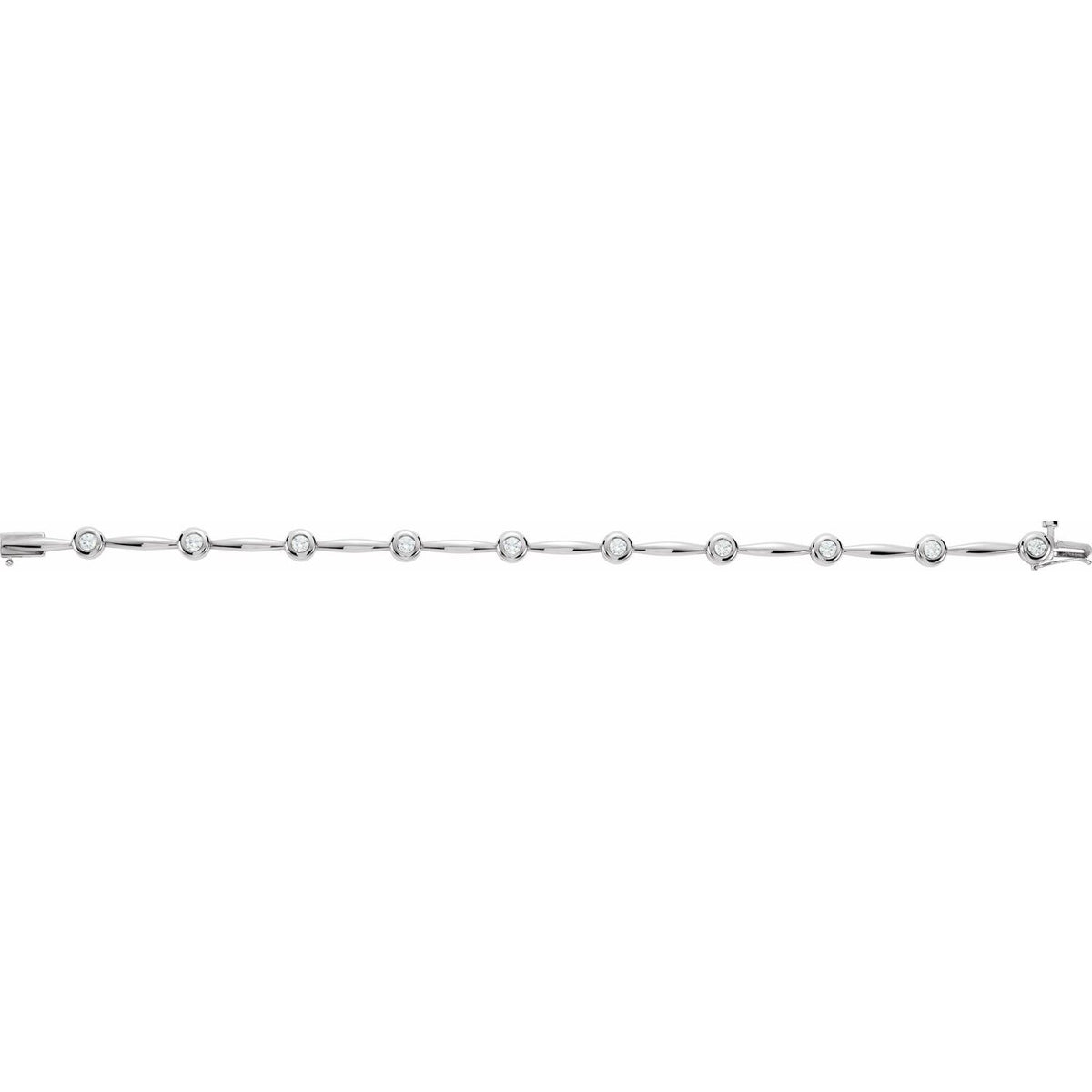 14K White Gold 1 CTW Lab-Grown Diamond Line 7 1/4" Bracelet