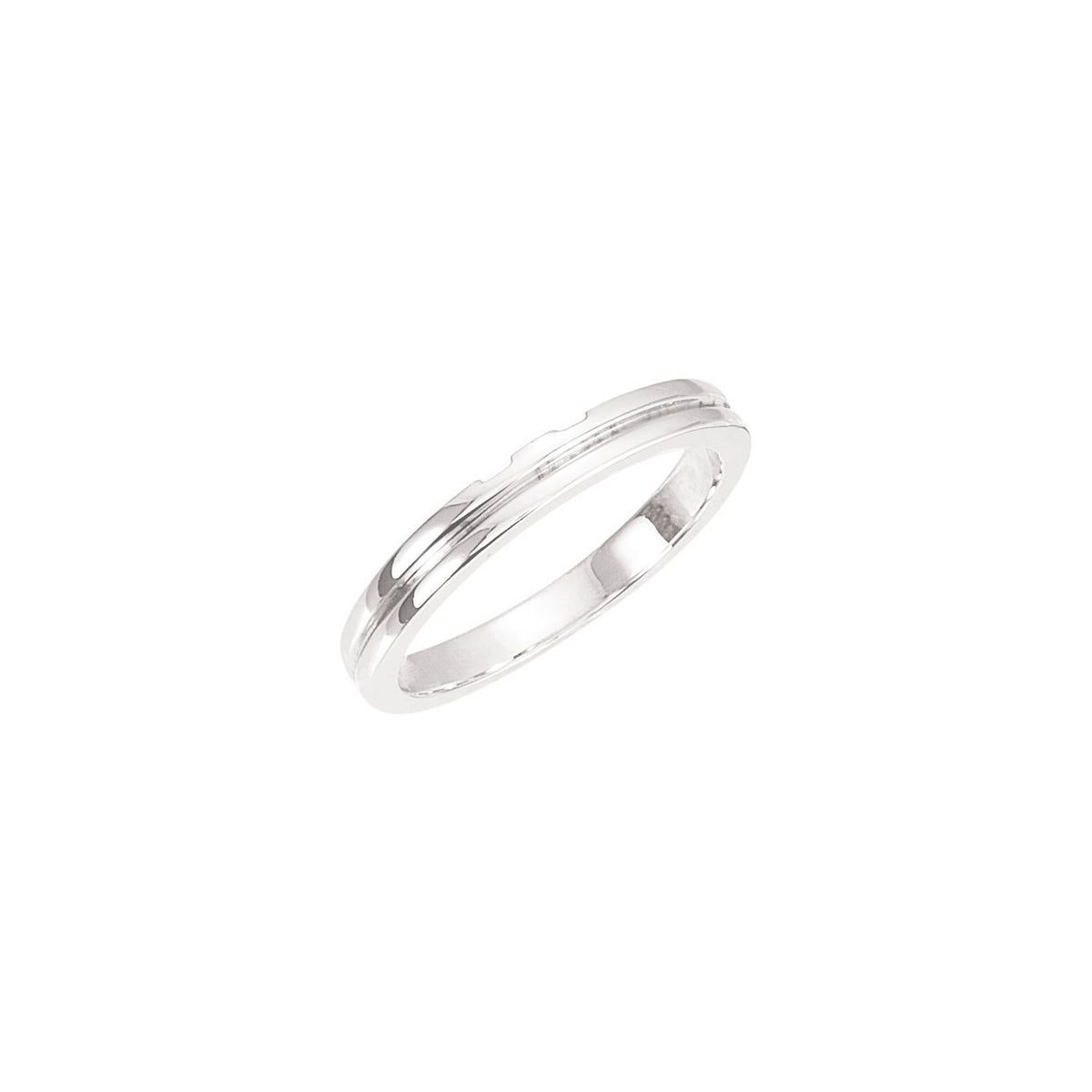 14K White Gold Band, 2.7 mm