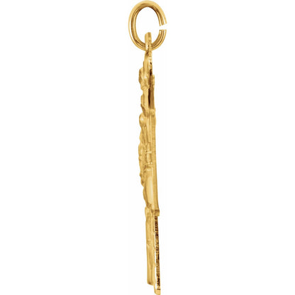 14K Yellow Gold 28x23. Four-Way Cross Medal