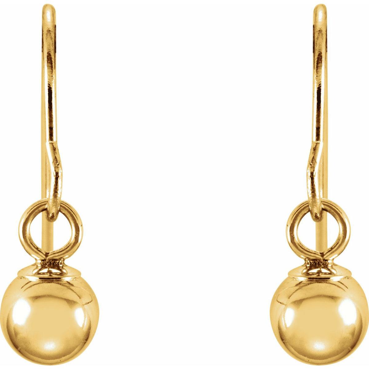14K Yellow Gold Ball Earrings