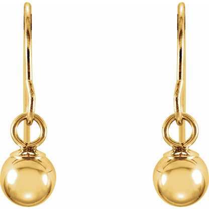 14K Yellow Gold Ball Earrings