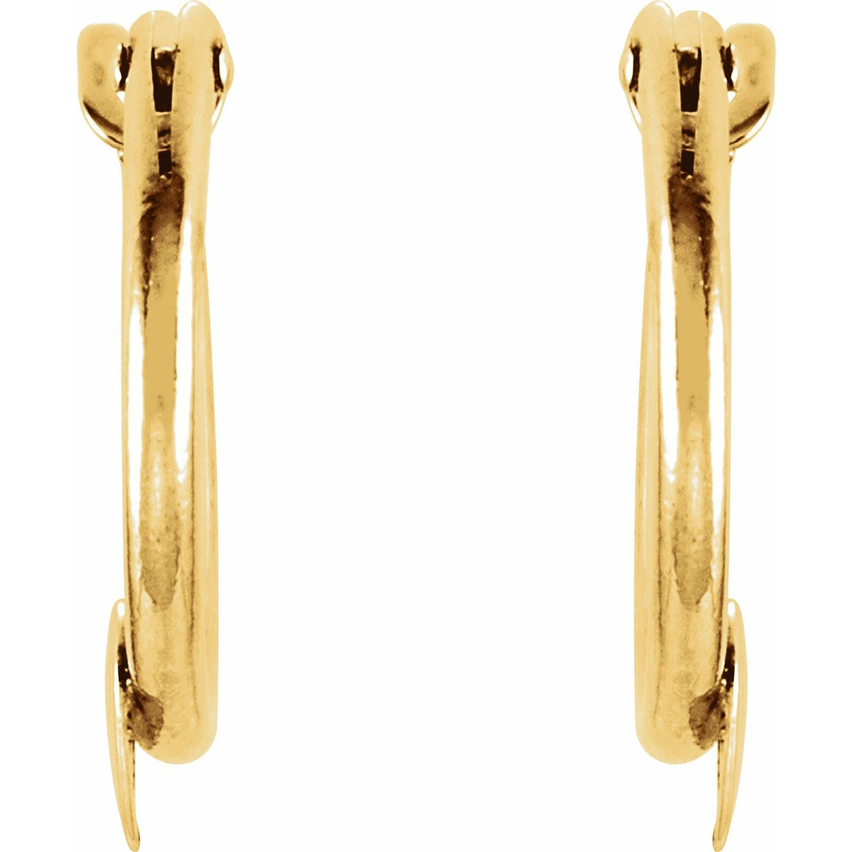 14K Yellow Gold Youth Hinged Hoop Heart Earrings