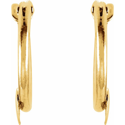 14K Yellow Gold Youth Hinged Hoop Heart Earrings