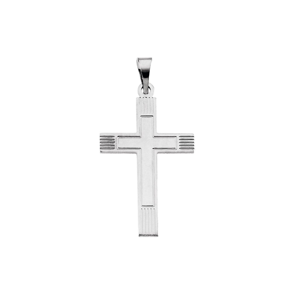 14K White Gold 36.8x17. Cross Pendant