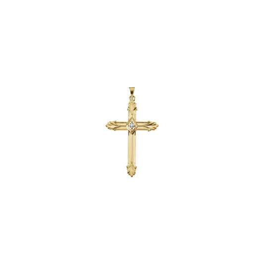 14K Yellow Gold .06 CTW Natural Diamond Cross Pendant