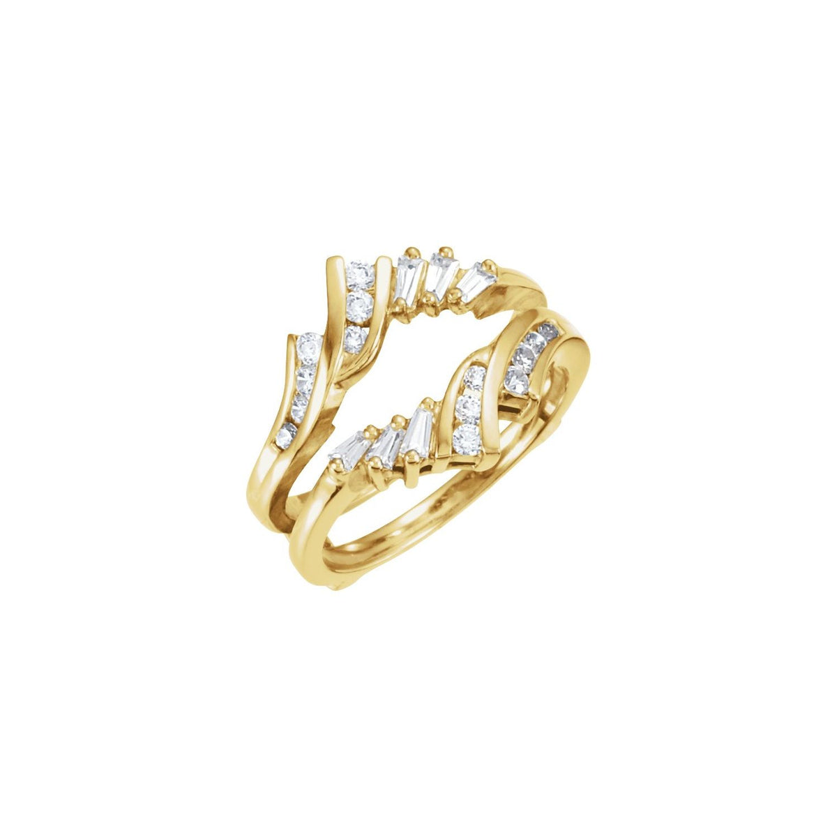 14K Yellow Gold 3/8 CTW Natural Diamond Ring Guard