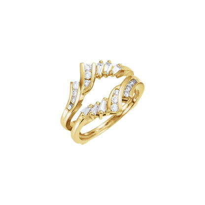 14K Yellow Gold 3/8 CTW Natural Diamond Ring Guard