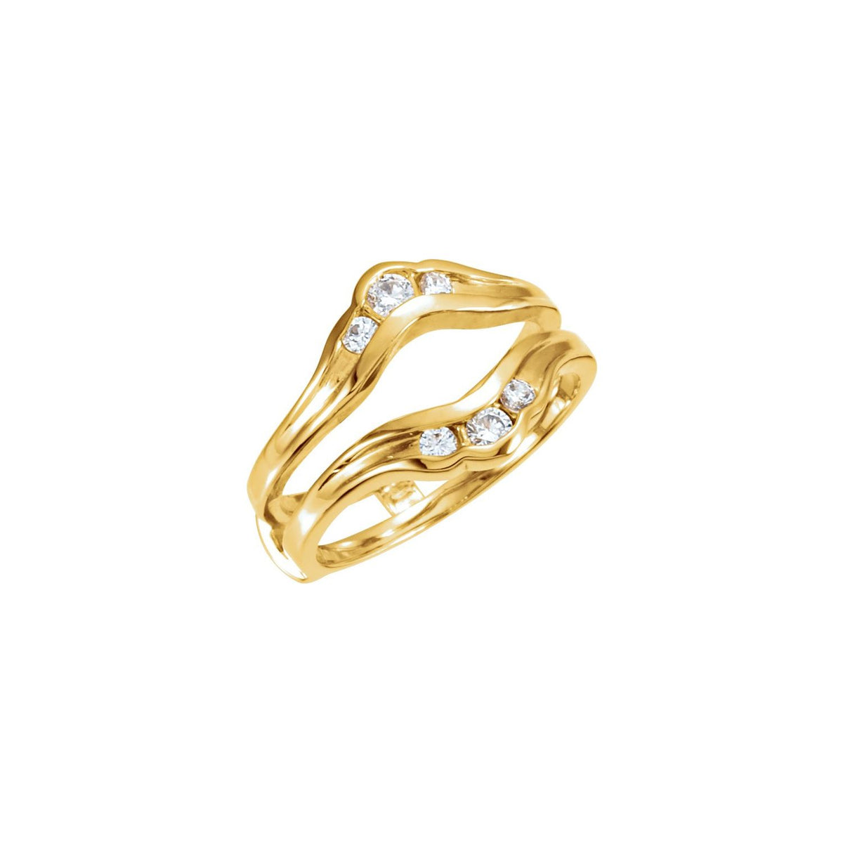 14K Yellow Gold 1/5 CTW Natural Diamond Ring Guard