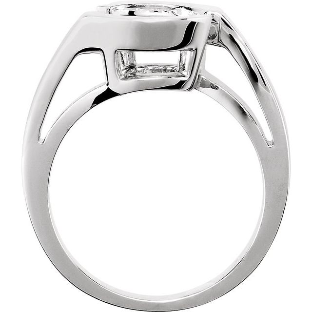 14K X1 White Gold Matching Band for Round Engagement Ring
