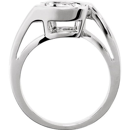 14K X1 White Gold Matching Band for Round Engagement Ring
