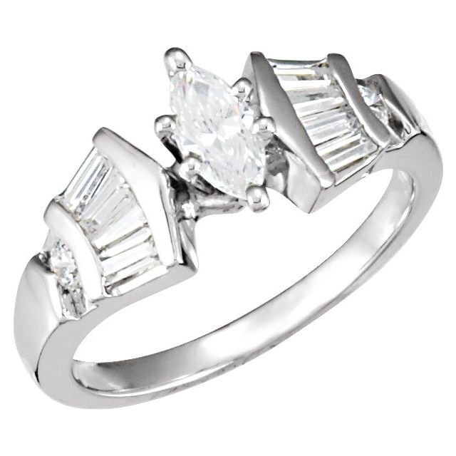 Matching Band, Baguette Accented Engagement