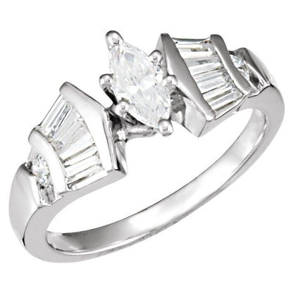 Matching Band, Baguette Accented Engagement