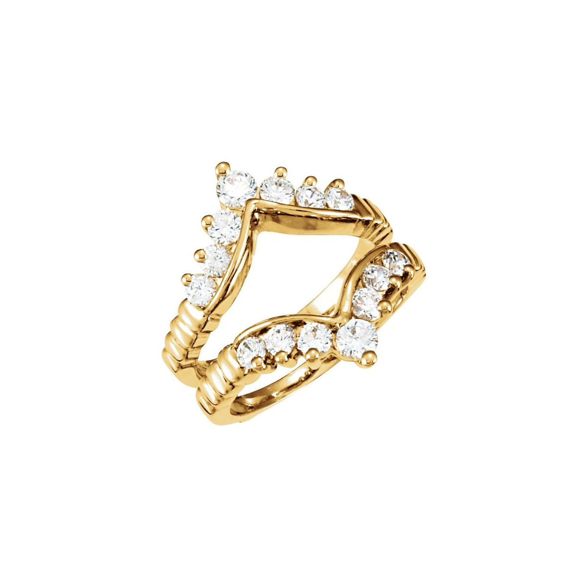 14K Yellow Gold 1/2 CTW Natural Diamond Ring Guard, Style 2