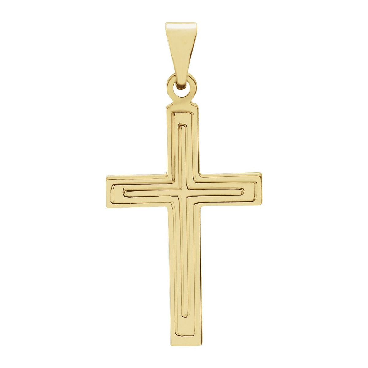 25.9x12 mm Grooved Cross Pendant