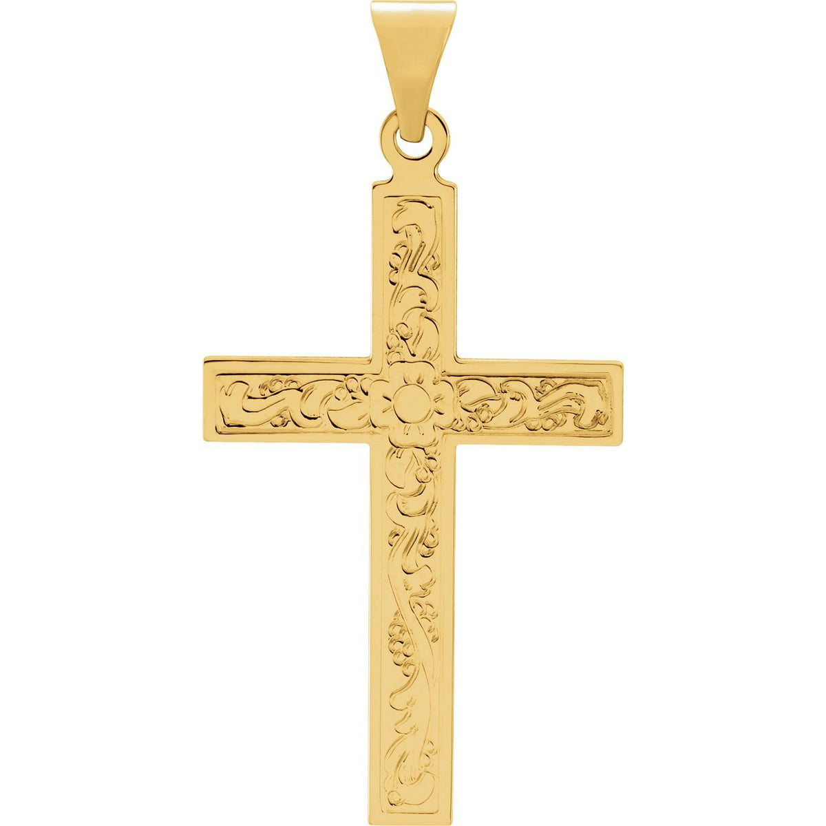 14K Yellow Gold 36.8x17. Cross Pendant