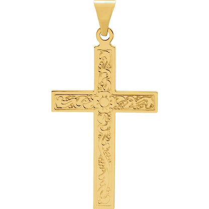 14K Yellow Gold 36.8x17. Cross Pendant