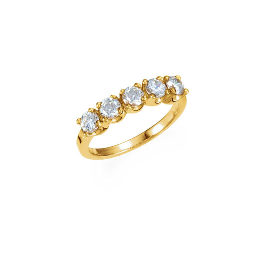 14K Yellow Gold 1 CTW Natural Diamond Anniversary Band