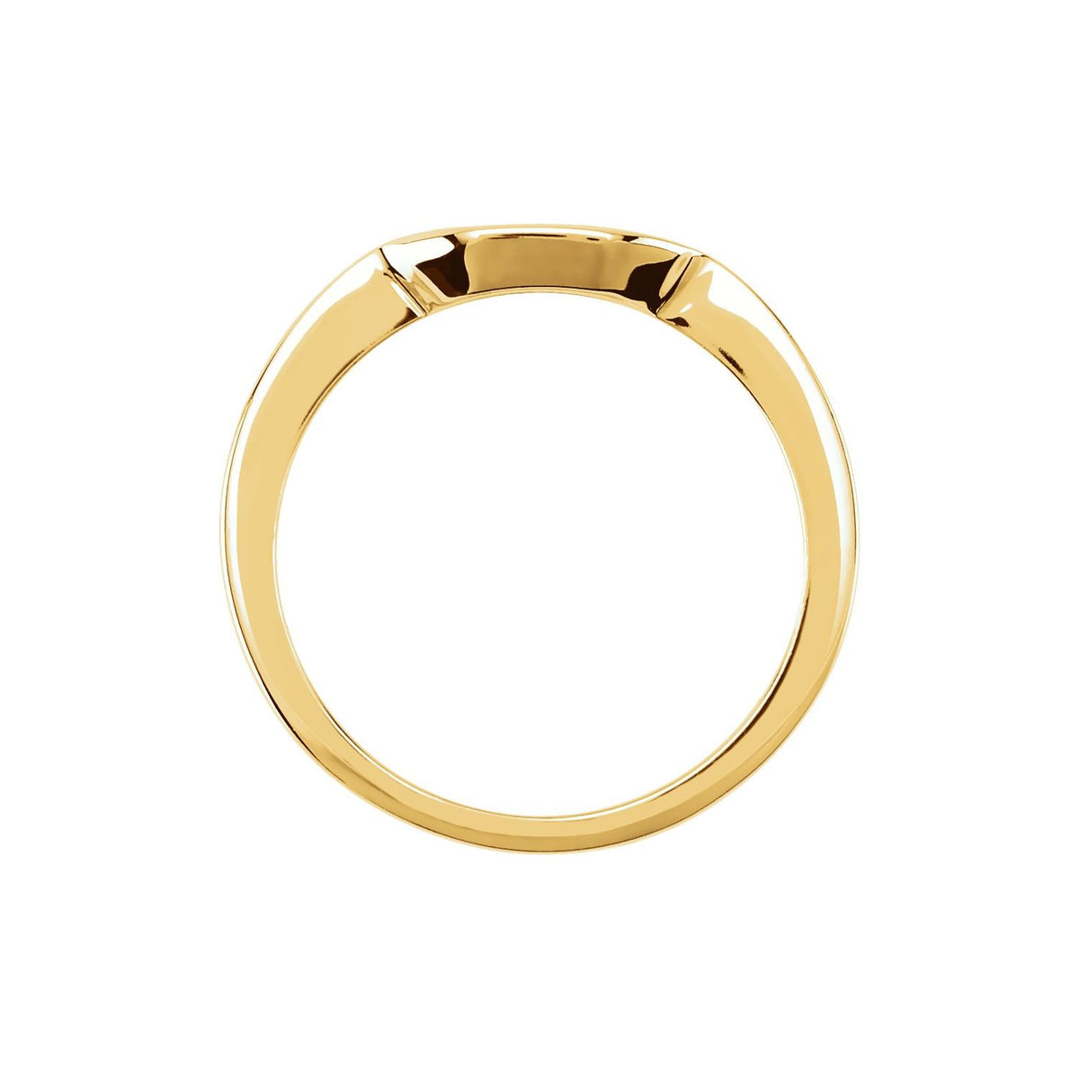 14K Yellow Gold Matching Band for 4.5x4.5 mm Square