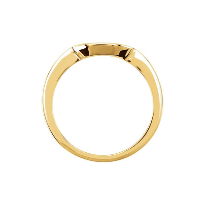 14K Yellow Gold Matching Band for 4.5x4.5 mm Square