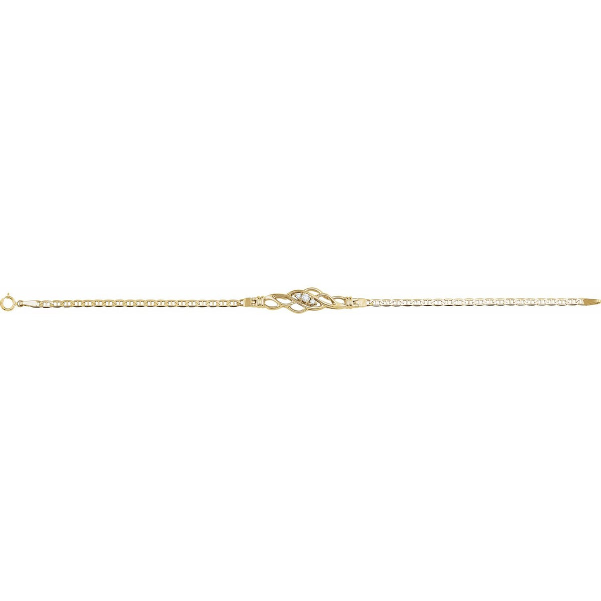 14K Yellow Gold 1/10 CTW Natural Diamond 7" Bracelet
