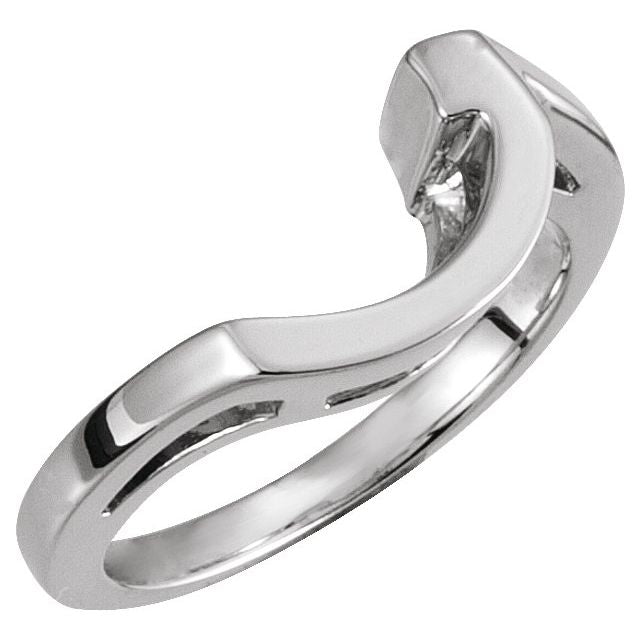 14K X1 White Gold Matching Band for Round Engagement Ring