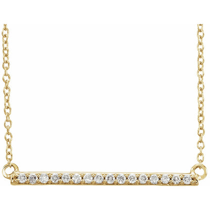 1/8 CTW Natural Diamond Bar 16-18" Necklace