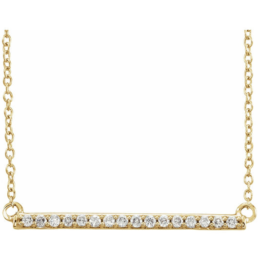 1/6 CTW Natural Diamond Bar 16-18" Necklace
