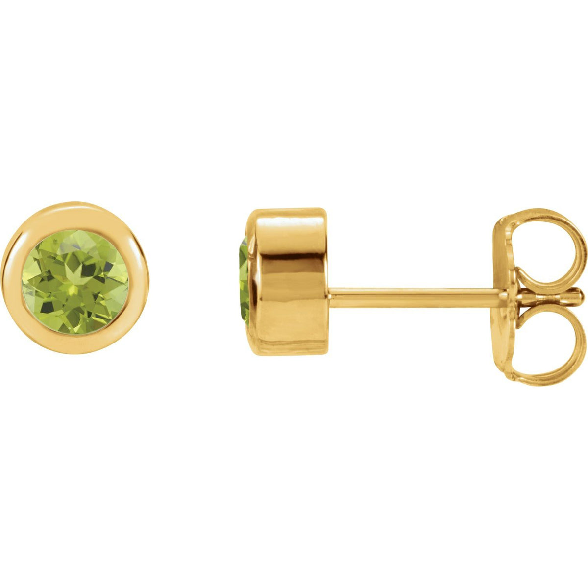 Natural Peridot Bezel-Set Earrings