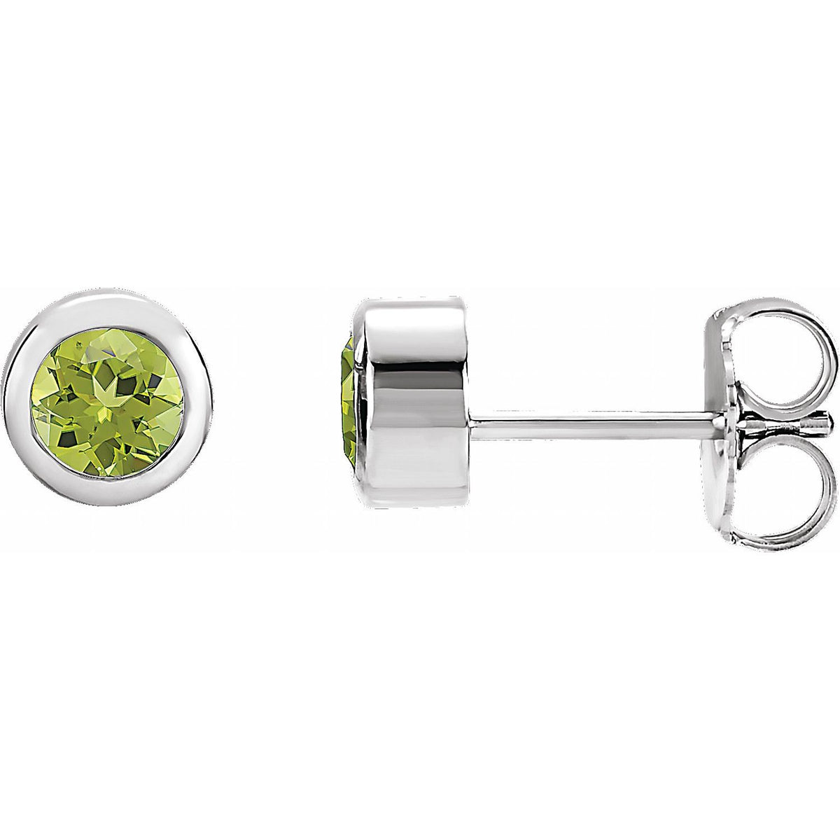 Natural Peridot Bezel-Set Earrings