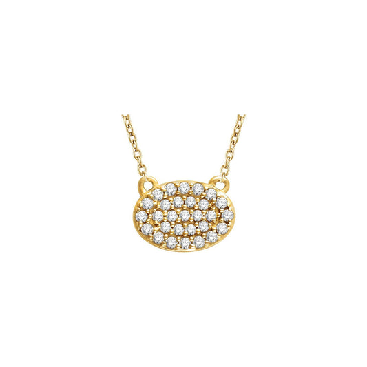 14K Yellow Gold 1/5 CTW Natural Diamond Cluster 16-18" Necklace