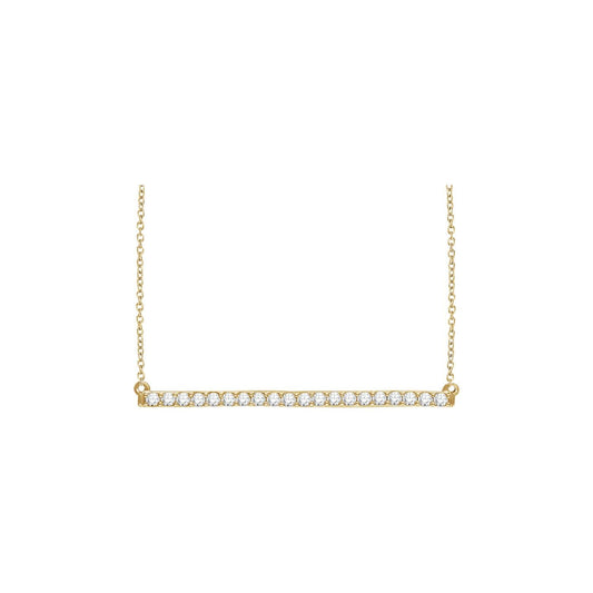 1/2 CTW Natural Diamond Bar 16-18" Necklace