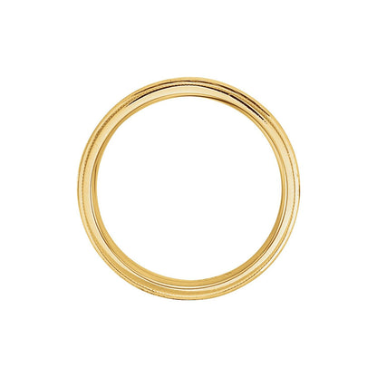 Milgrain Wheat Pattern Comfort-Fit Half Round Band