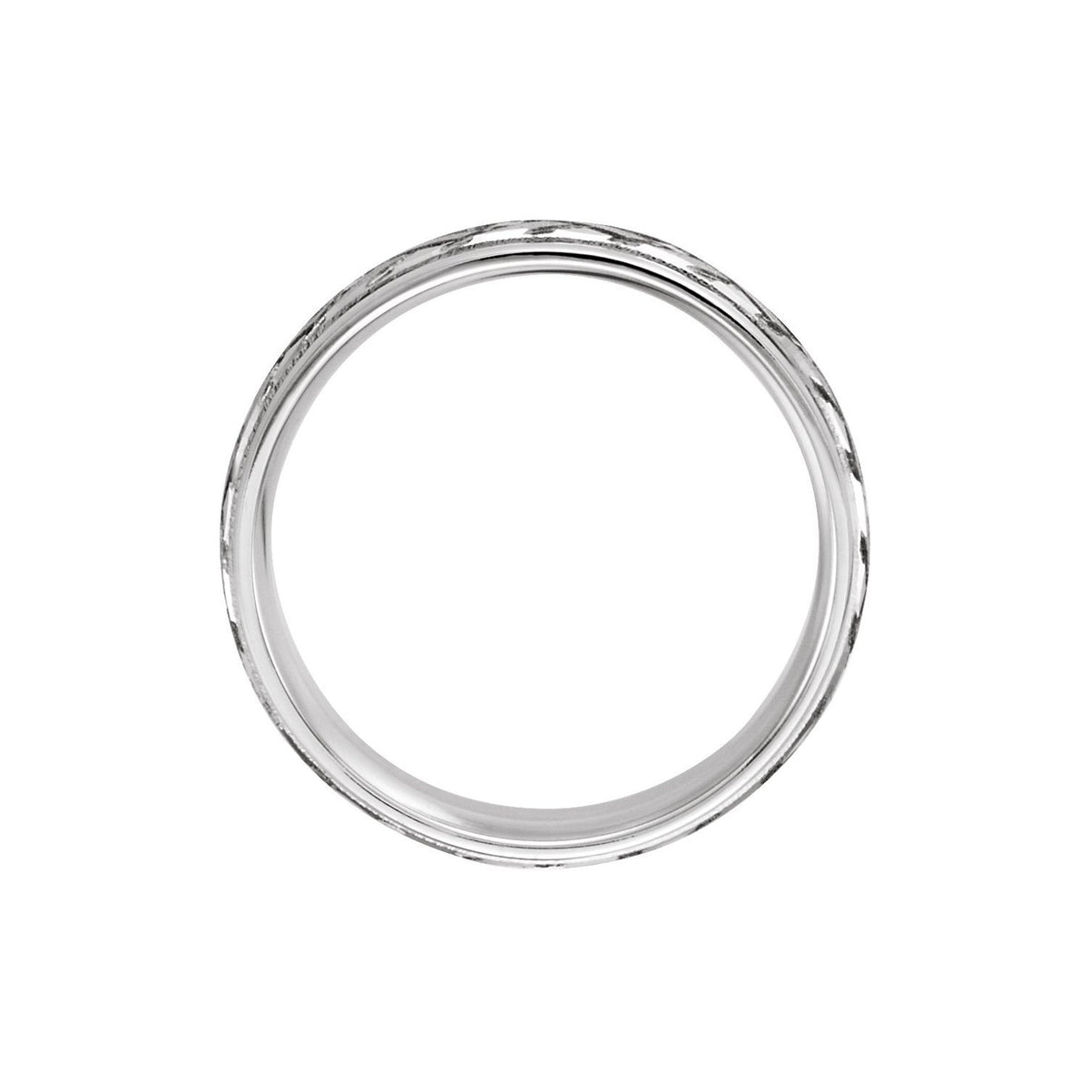 Milgrain Woven-Design Comfort-Fit Half Round Band