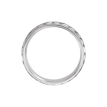Milgrain Woven-Design Comfort-Fit Half Round Band