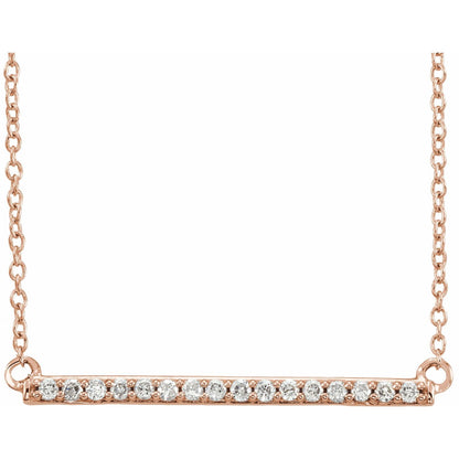 1/8 CTW Natural Diamond Bar 16-18" Necklace