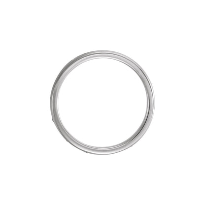 14K White Gold 1/10 CTW Natural Diamond Grooved Band
