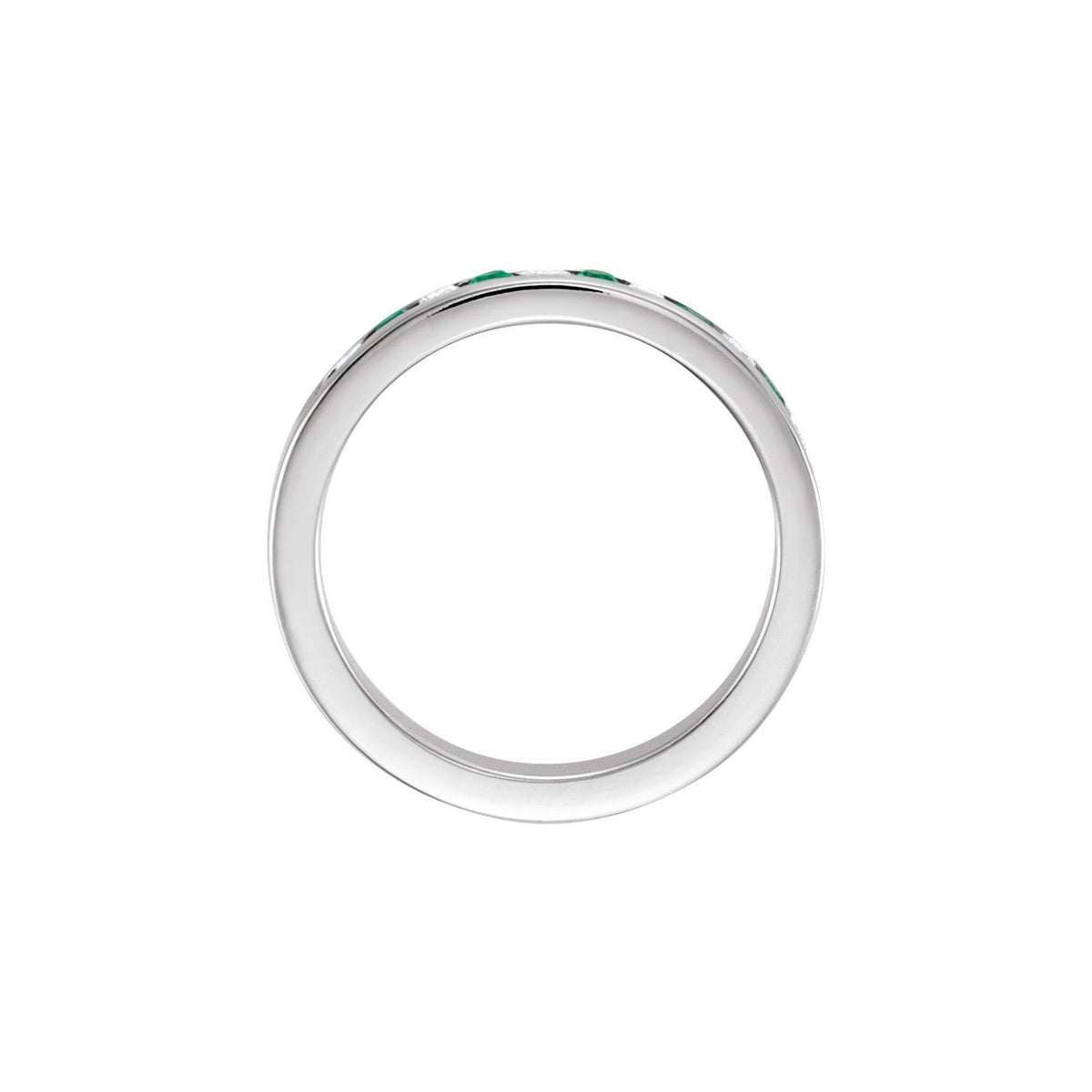 Natural Emerald & 1/8 CTW Natural Diamond Anniversary Band, 3.15 mm