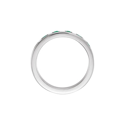 Natural Emerald & 1/8 CTW Natural Diamond Anniversary Band, 3.15 mm
