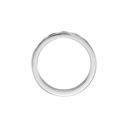 Natural Blue Sapphire & 1/8 CTW Natural Diamond Anniversary Band, 3.15 mm