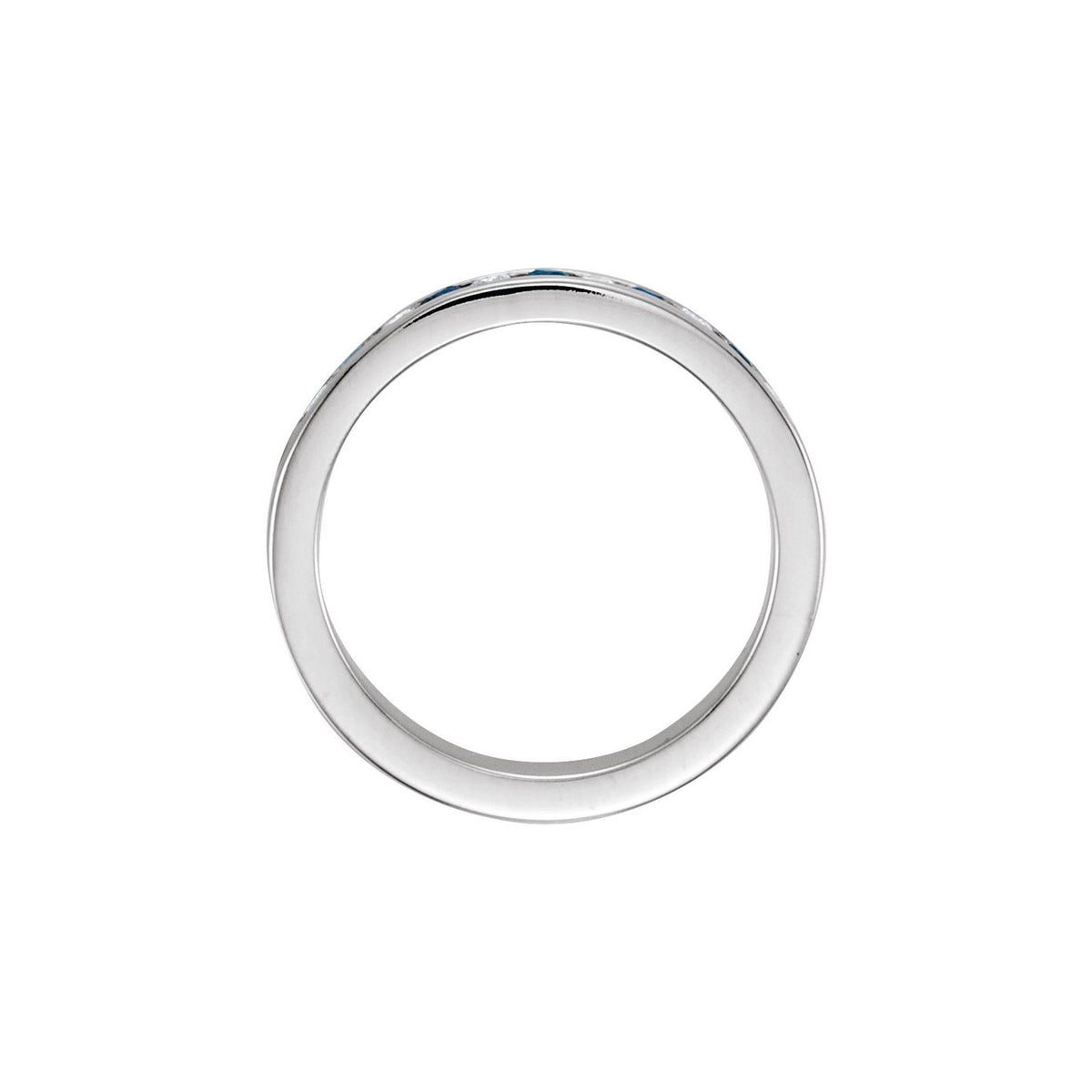 Platinum Natural Blue Sapphire & 1/10 CTW Natural Diamond Anniversary Band