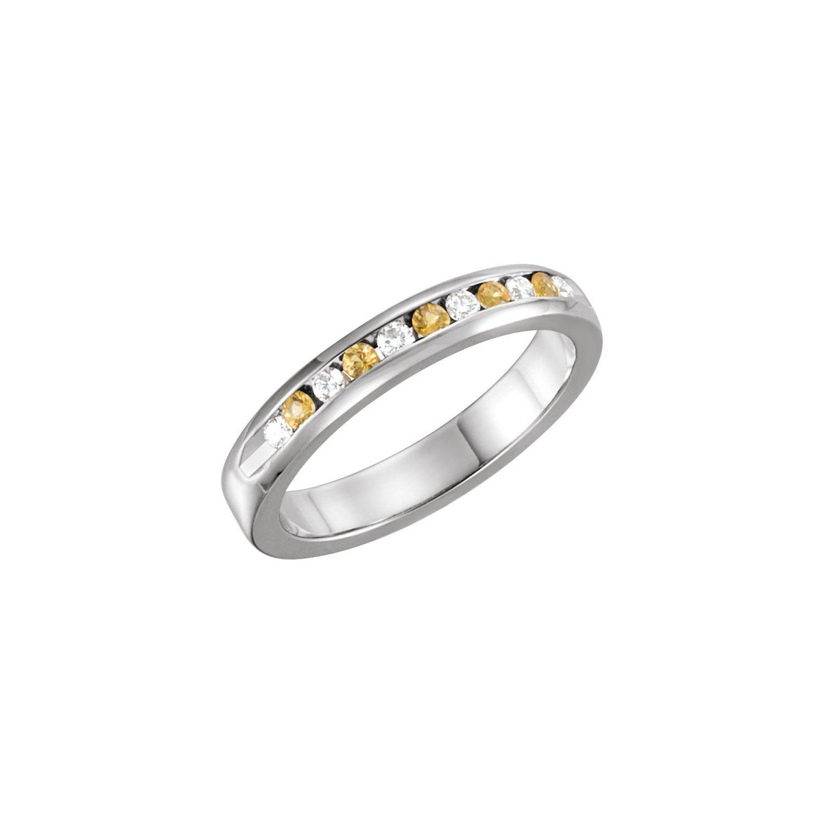 Natural Yellow Sapphire & 1/8 CTW Natural Diamond Anniversary Band, 3.15 mm