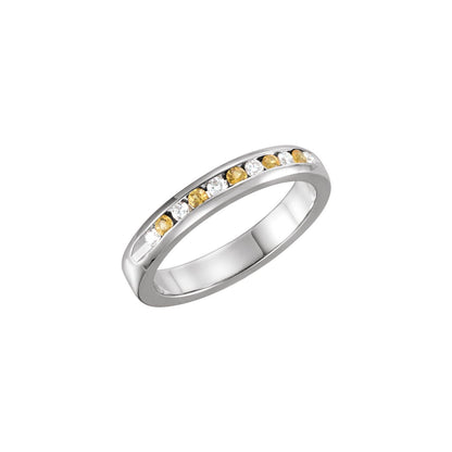 Natural Yellow Sapphire & 1/8 CTW Natural Diamond Anniversary Band, 3.15 mm