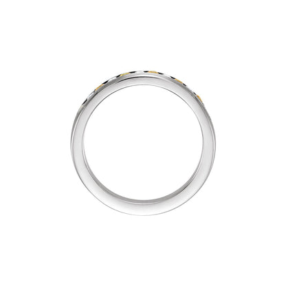 Natural Yellow Sapphire & 1/10 CTW Natural Diamond Anniversary Band