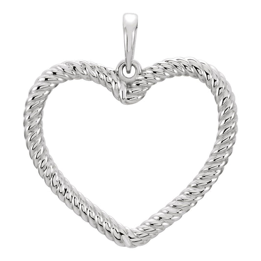 Sterling Silver Rope Heart Pendant