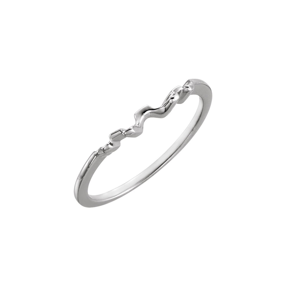 14K White Gold Shadow Band