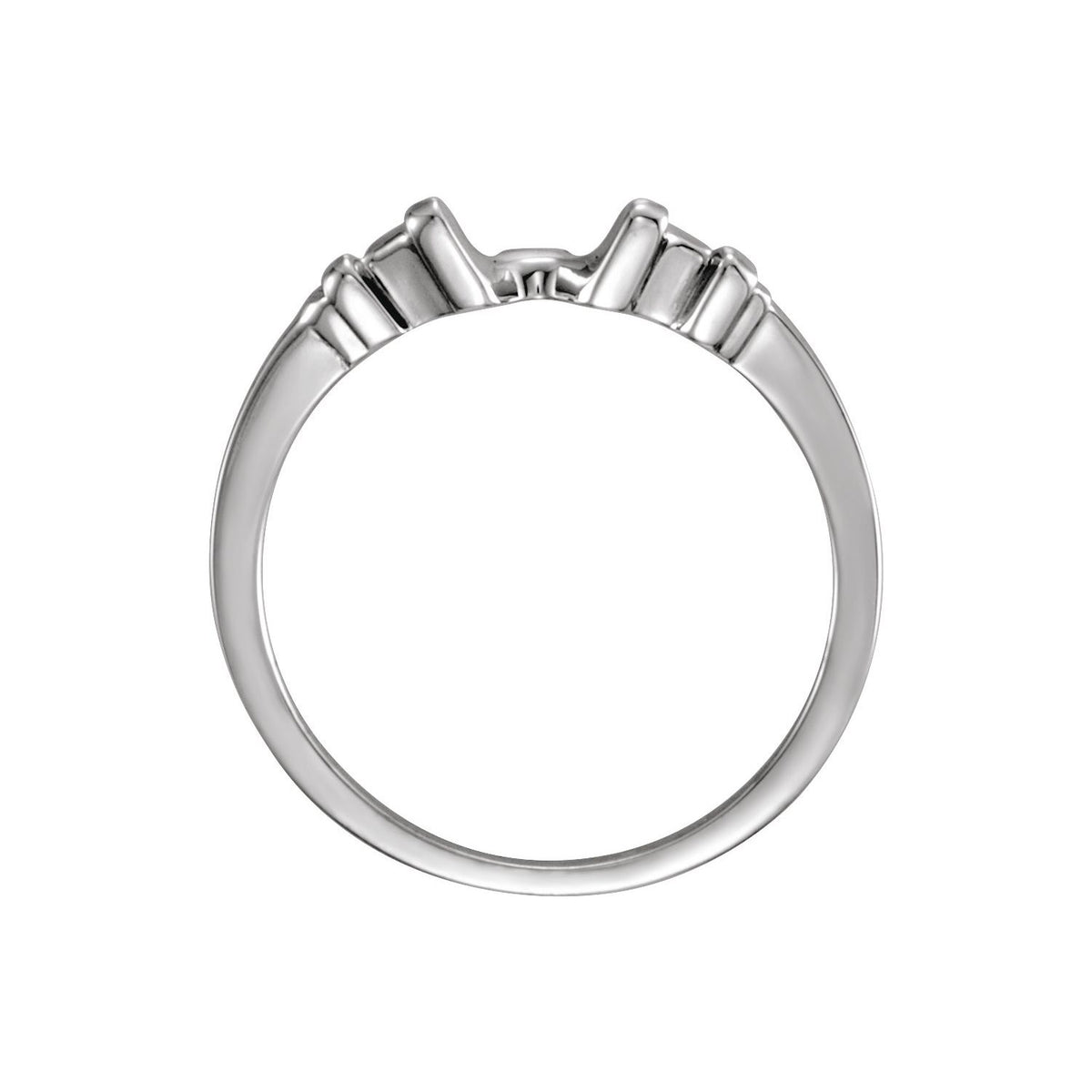 14K White Gold Shadow Band