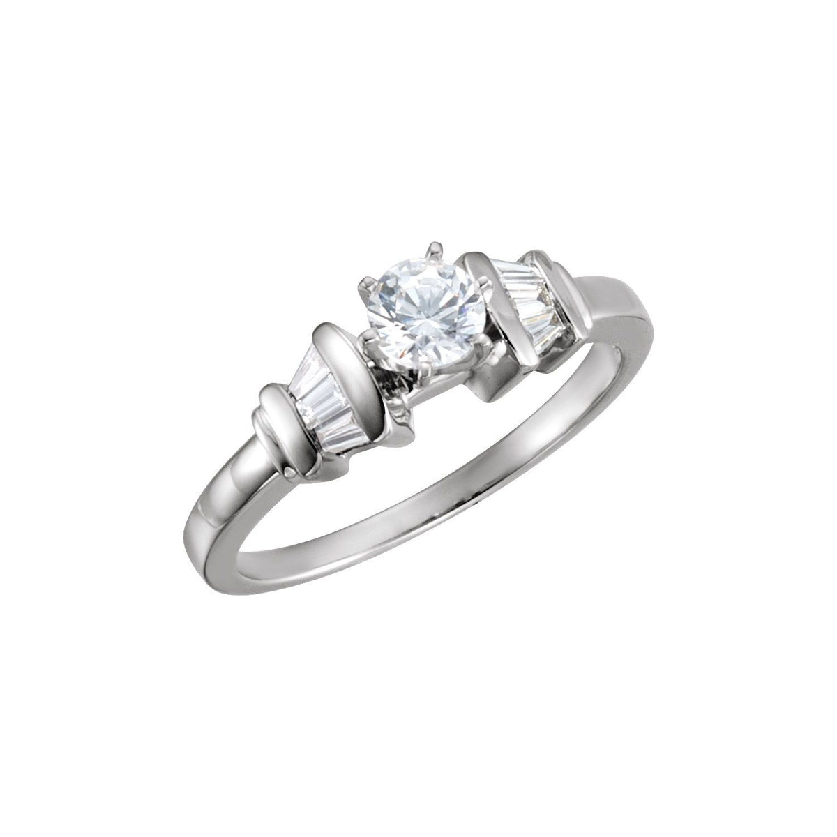 14K White Gold Shadow Band