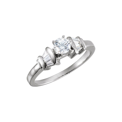 14K White Gold Shadow Band